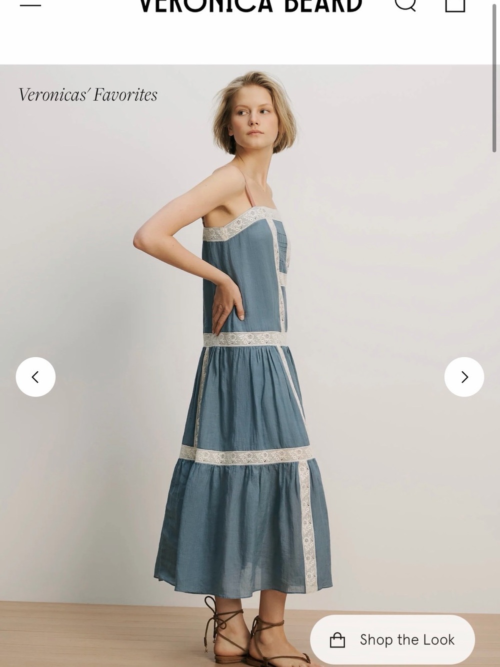 Veronica Beard - mazarine maxi, blue ramie sleeveless dress - Picture 3 of 9